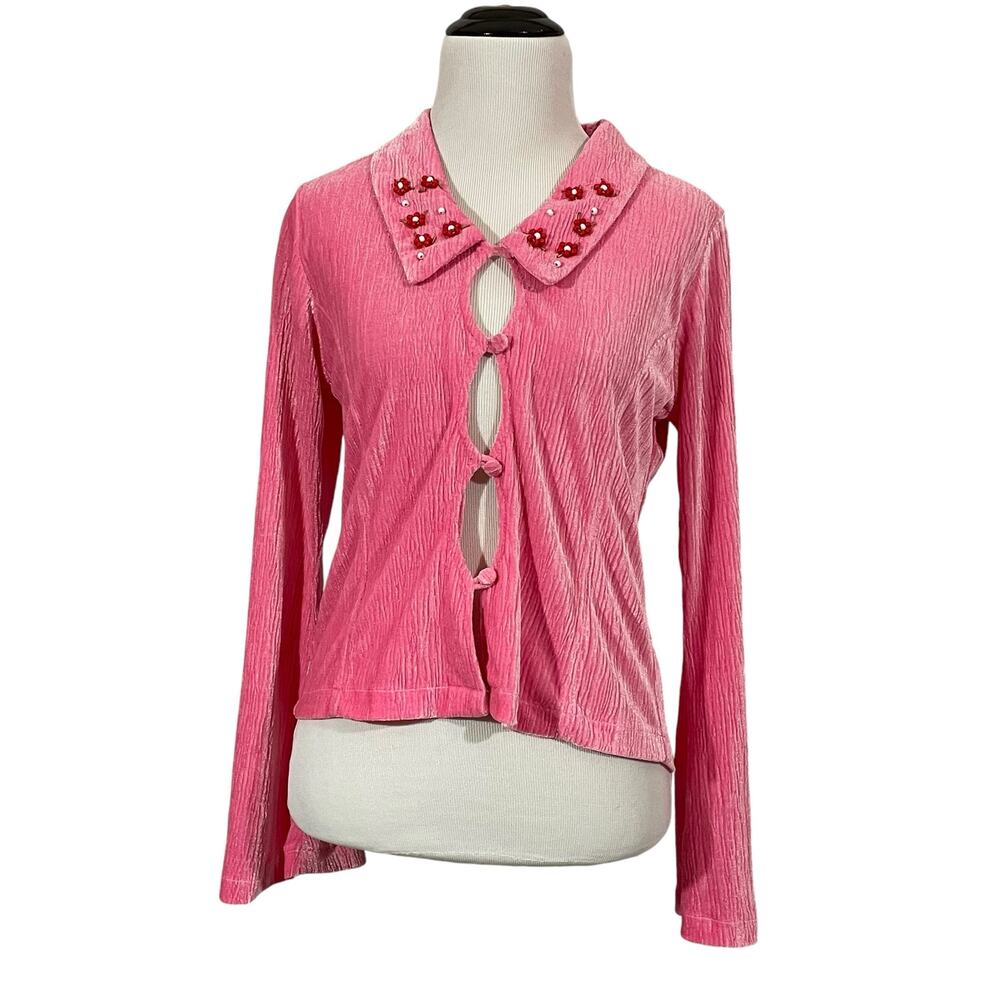NWT TACH Clothing Luna Velvet Shirt - Pink - Small